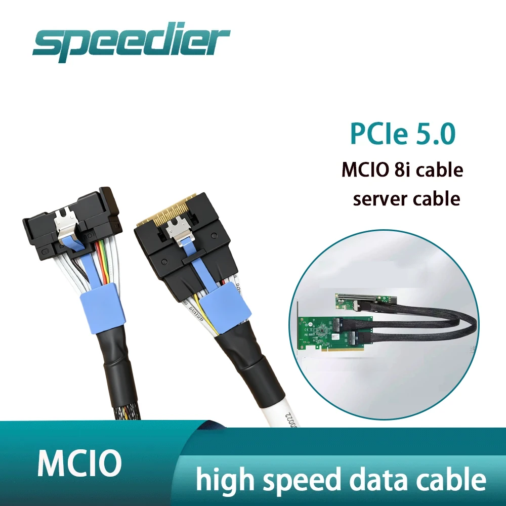 Speedier Male To Male MCIO 8i PCIe 5.0 High Speed Cable 32Gbps MCIO To MCIO 8X Server Data Cable 30CM-107CM /1M