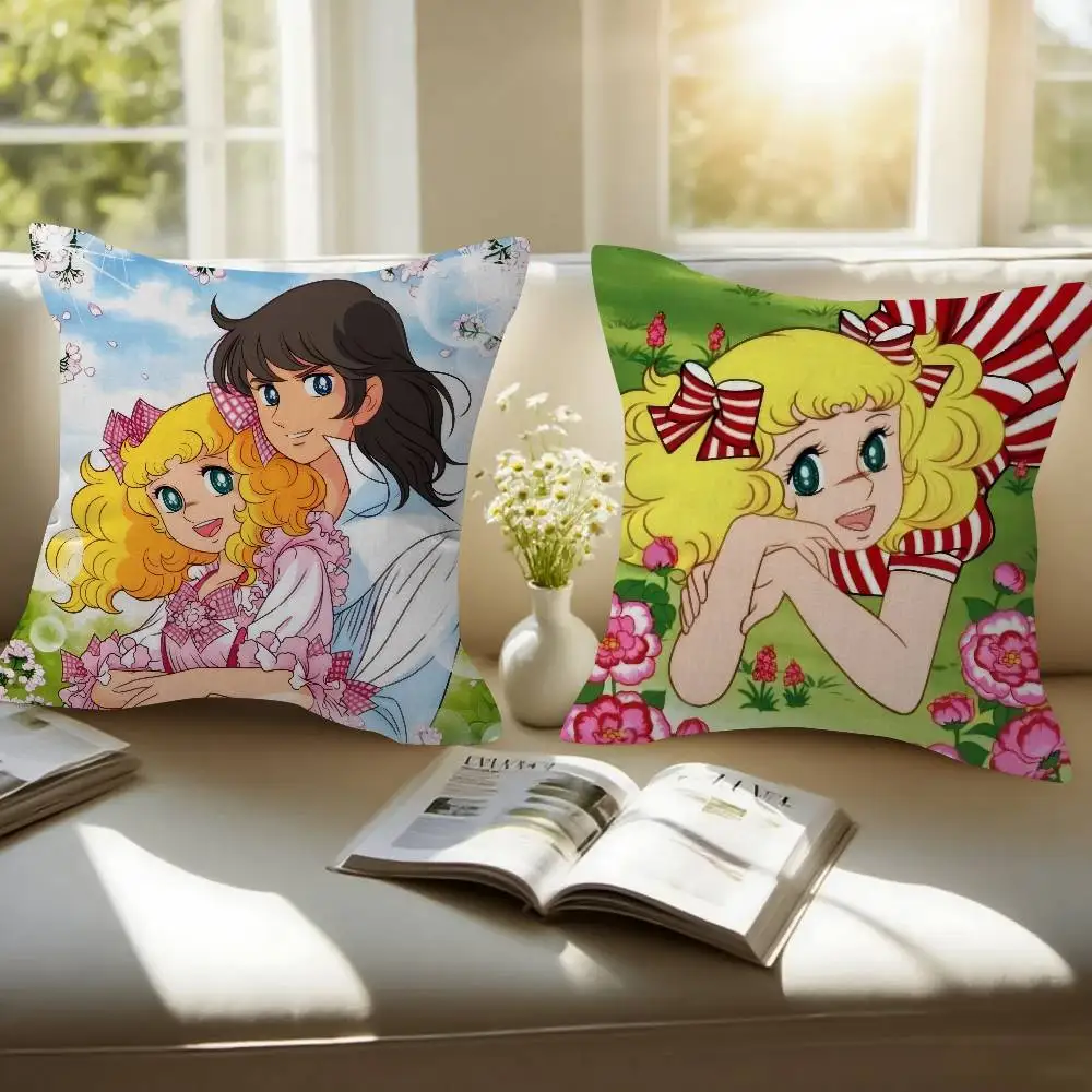 Anime C-candy cute Candy   Cushion Cover Inches Farmhouse Decor Home Throw Pillow Covers for Couch Decorations