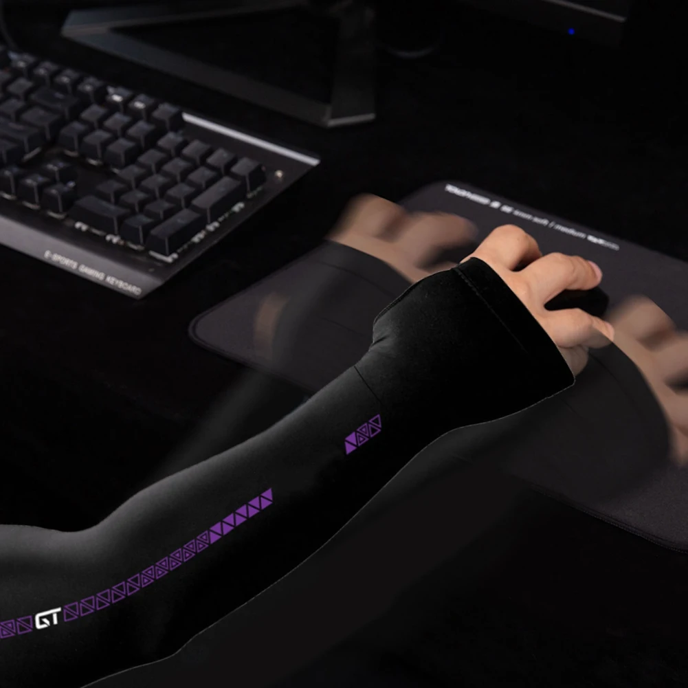 

Киберспорт для расширенной игровой серии Игровой рукав уменьшает трение впитывает пот Охлаждающий эффект Отверстия для большого пальца