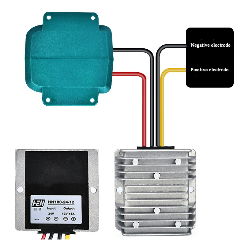 12V 15A 180W Regulated Step-down Converter with Automatic Step-down/step-up Functionality for DIY for Makita 18V Lithium Battery