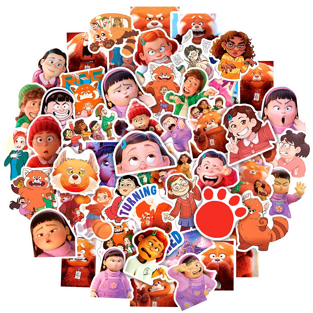 

10/30/50PCS Disney Cartoon Turning Red Stickers Fun Kawaii Graffiti Waterproof Stickers Decals Kids Toy DIY Guitar Bicycle