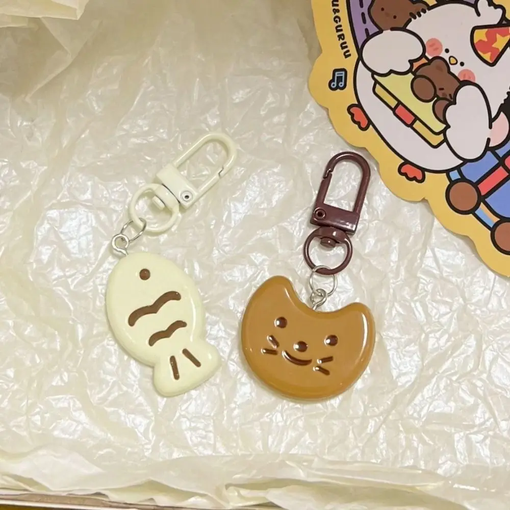 

Backpack Charms Cat and Fish Key Chain Acrylic Key Ring Ornaments Cartoon Resin Pendant Korean Style DIY Chain Pendant Gift