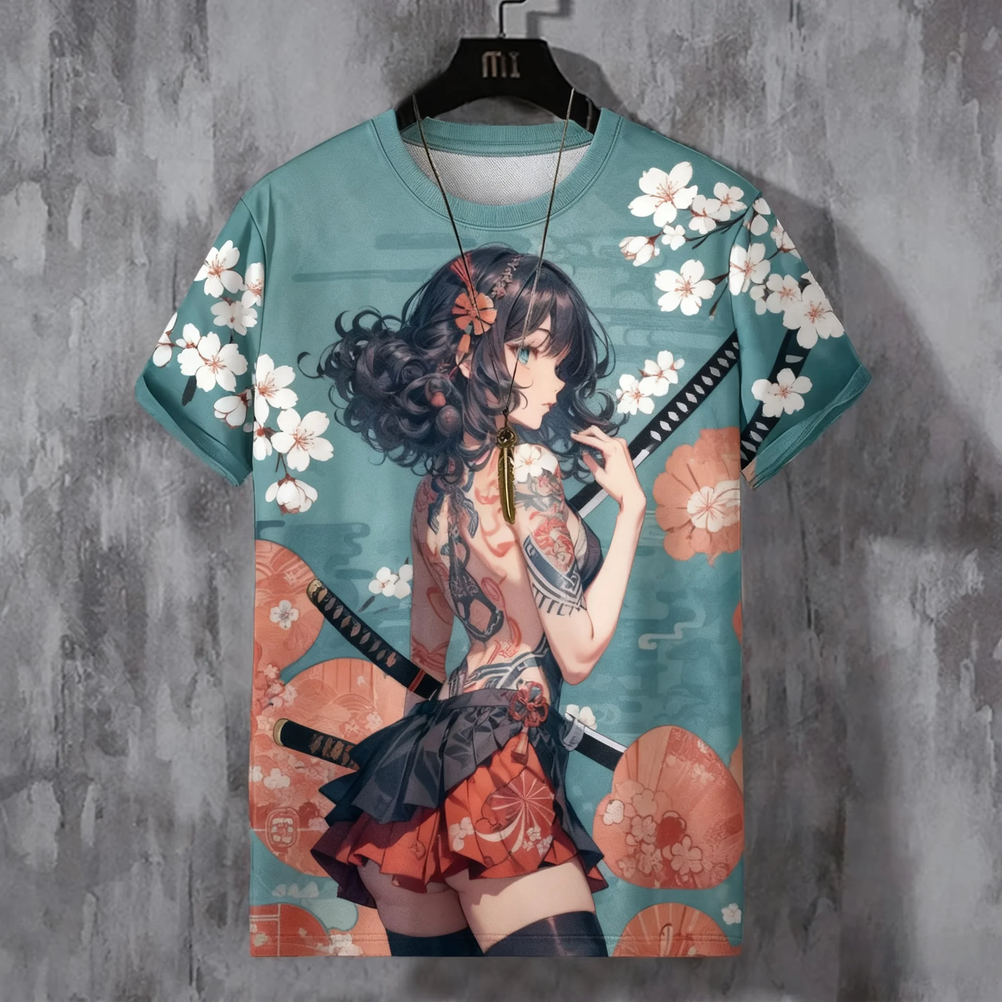 ﻿Japanese Anime Beauty 3D Print Sports Quick-dry Breathable Men T-shirt Elements Cute Outdoor Street Short-sleeve Clothing ﻿