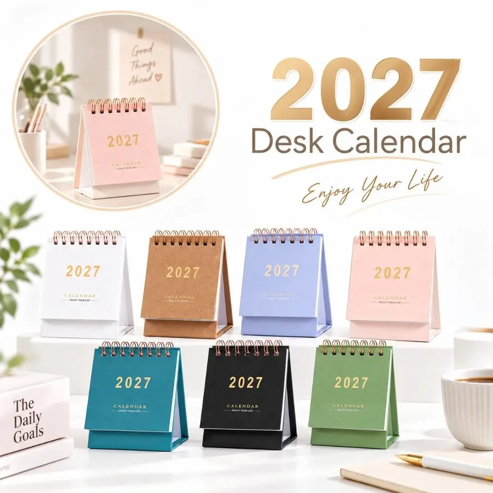 New 2027 Desk Calendar Mini Monthly Planner Standing Calendar Memo Calendar Student Planning