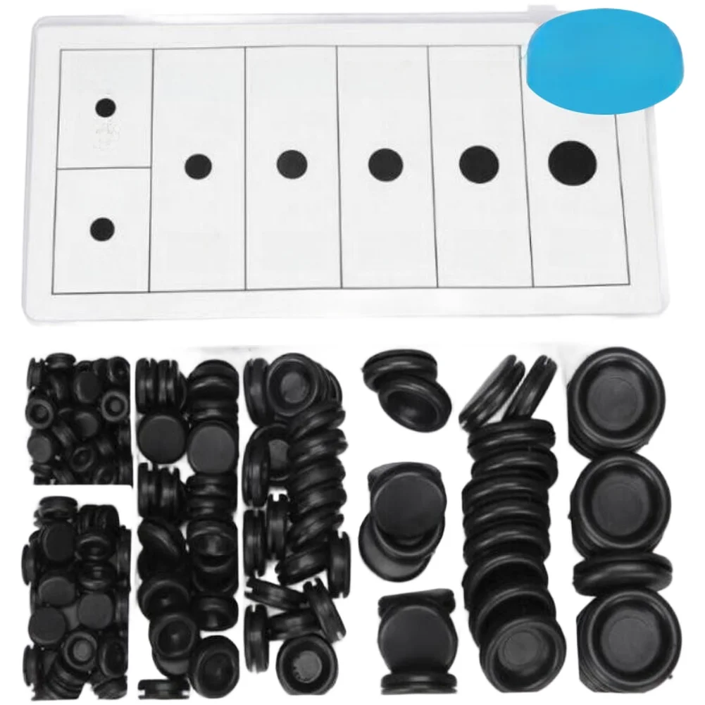 170PCS Black Rubber Grommet Set O For Ring Sealing Gaskets For Car Wire Protection Cable Management Household Wiring Hardware