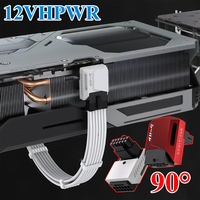 600W 12+4pin PCIe 5.0 Adapter 90 Degree Right Angle 16pin 12VHPWR PCI-e 5.0 16pin Power Adapter for RTX 3090Ti 4070Ti 4080 4090