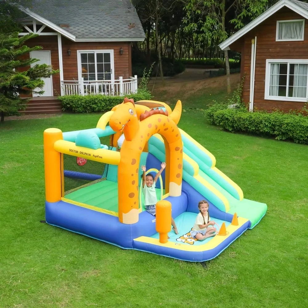 

Custom Dinosaur Shape Bouncing Castle Soft Play Set With Inflatable Bounce House With Slide Jumping House for Kids