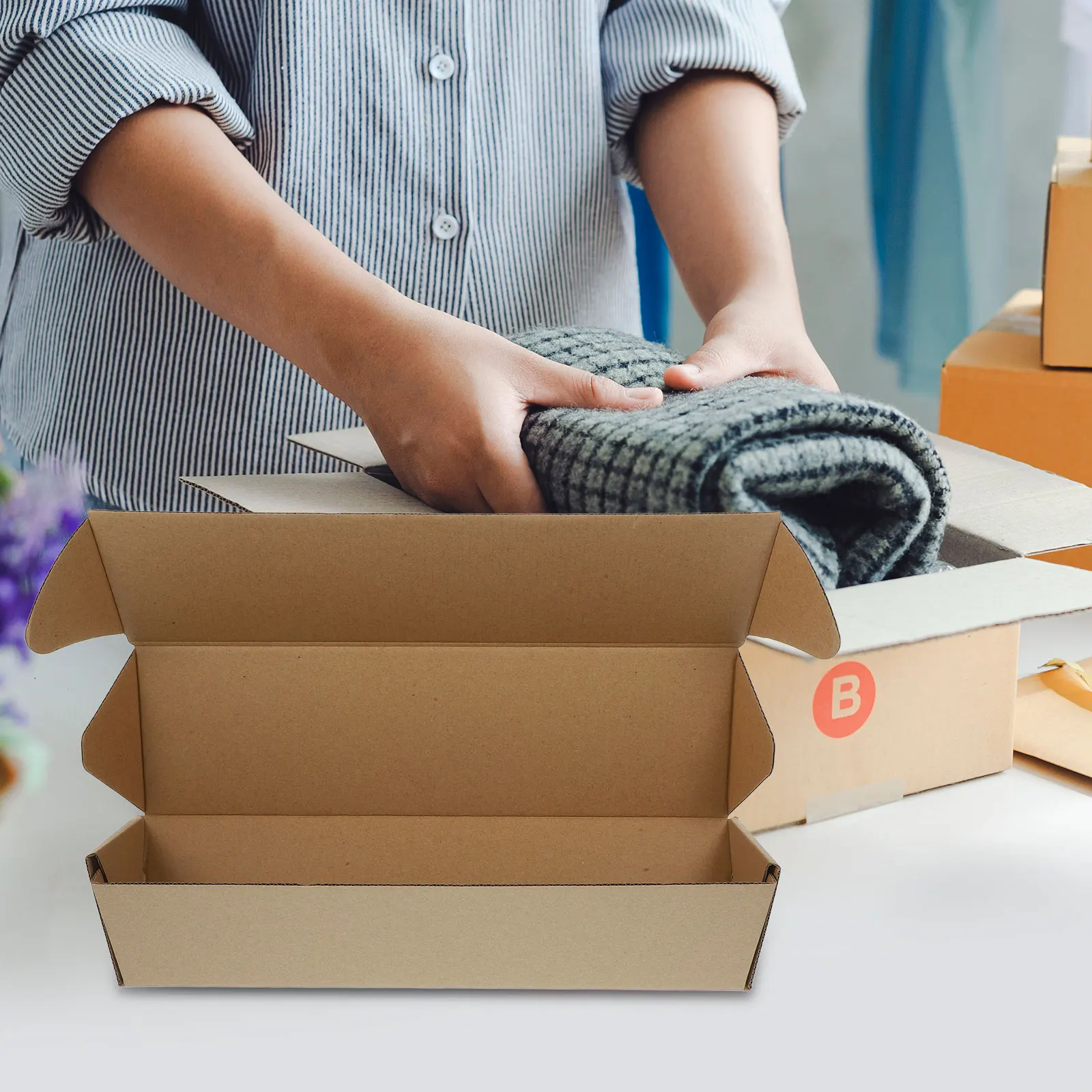 10 Pcs  Triangular Cardboard Box Kraft Paper Mailing Box Shipping Packaging Box Poster Tubes Paper Postage Drawing Mailing Tube