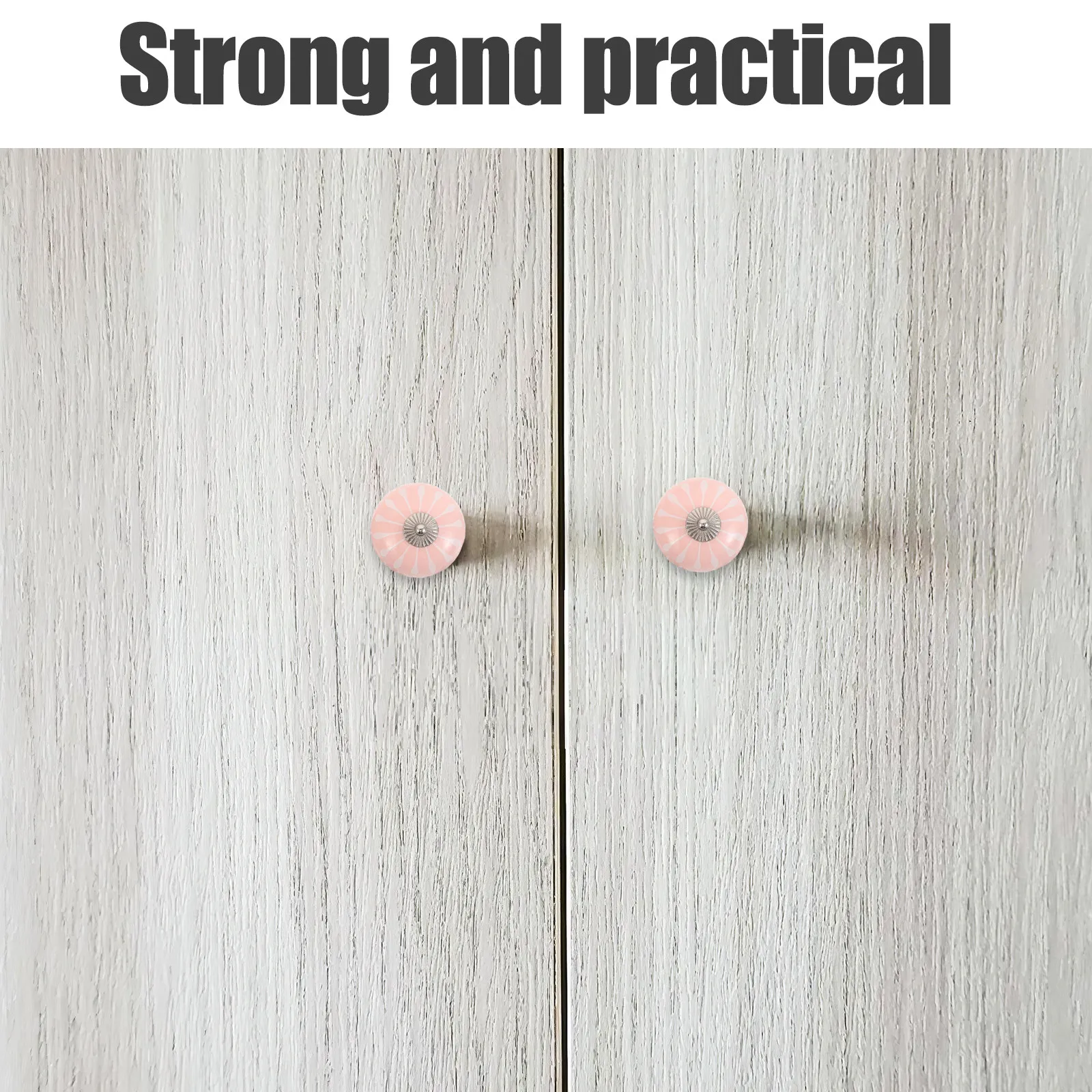 4Pcs Ceramic Door Handles Hand-Painted Intricate Patterns Round Ergonomic Design for Kitchen Cabinets Bathroom Vanities Bedroom