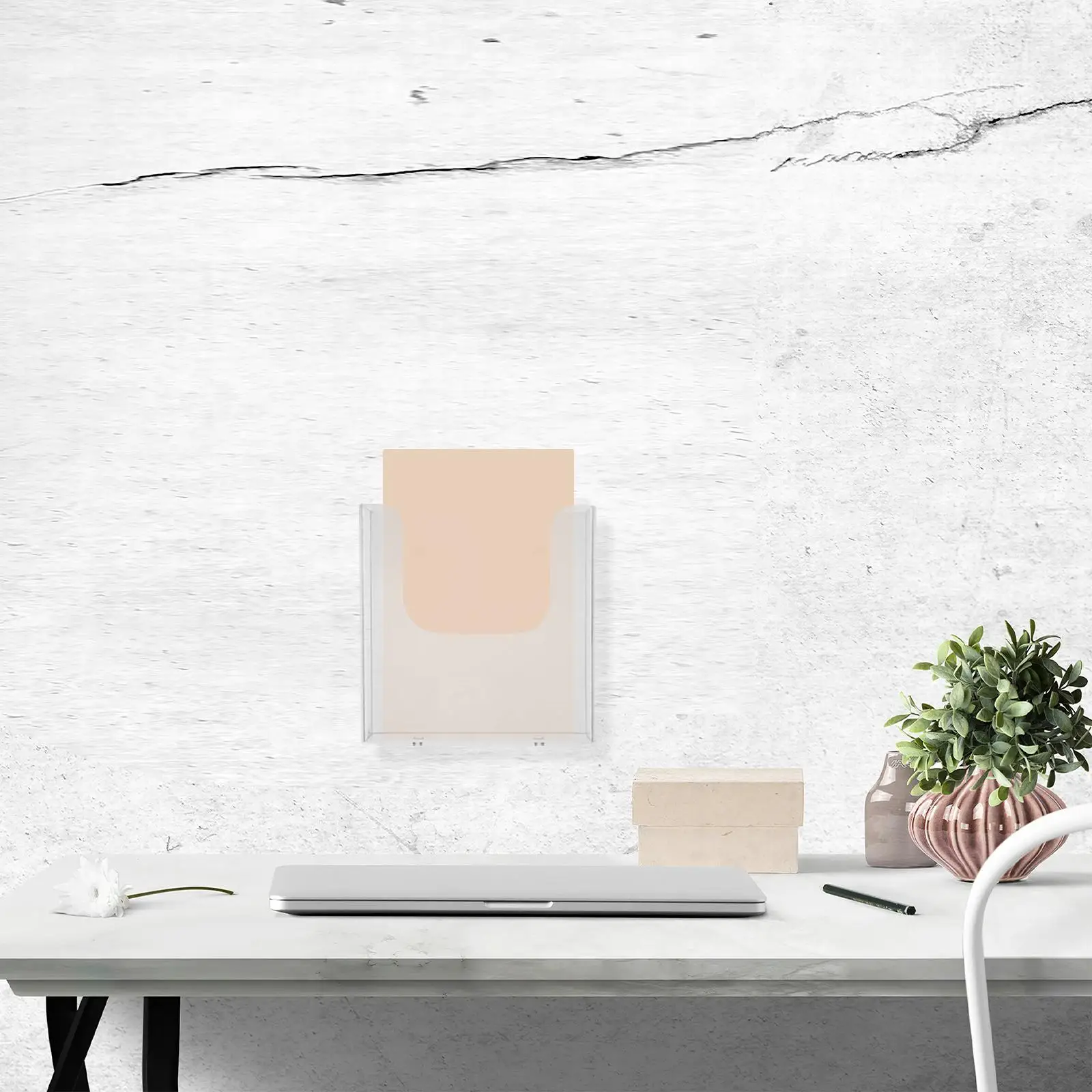 Wall Mount File Rack Transparent Office Organizer For Documents Magazines Pamphlets Sturdy Storage Holder Desk