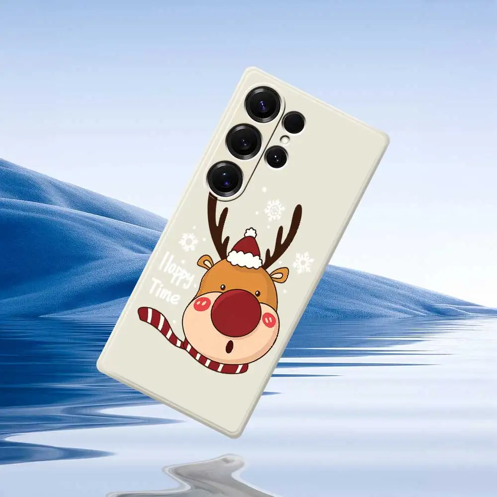 คริสต์มาสReindeerสําหรับSamsung Galaxy S25 S24 S23 S22 S21 S20 Ultra Plus S10 Plus S24FE S23FE S22FE S21 S20 FEฝาครอบ