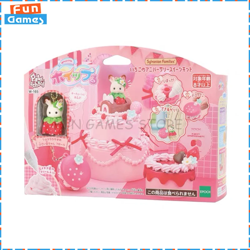 

New Kawaii SYLVANIAN FAMILIES Anime Figures Strawberry Baby Flocking Doll Mini Doll Room Decoration Custom Birthday Toy Gift