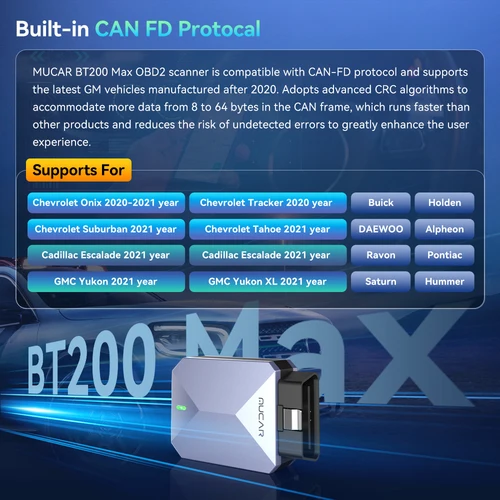 Imagen 2 del producto MUCAR BT200 MAX Auto OBD2 escáner ELM327 CANFD herramienta bidireccional 15 reinicio sistema completo lector de código de diagnóstico actualización gratuita para la vida