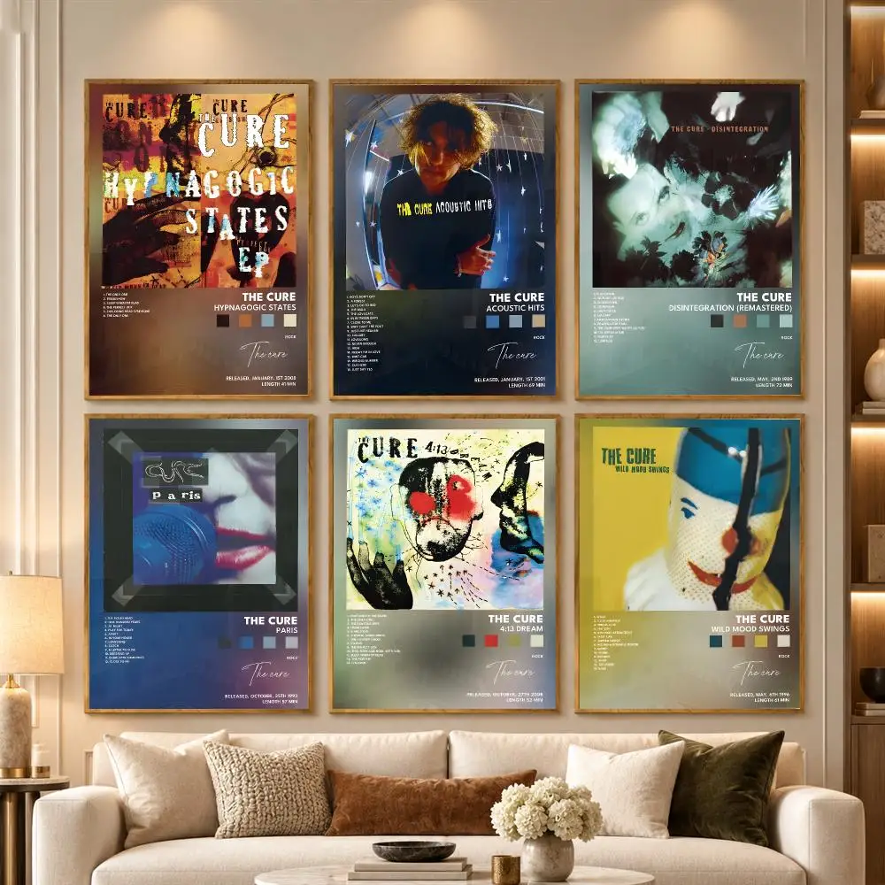 rock band The C-Cure Poster Wall Art Stickers Self Adhesive Print Mural Decals for Bedroom Living Room Apartment Home Decor Gift