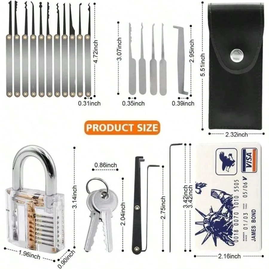 36 Pieces Precision Hook & Pick Set, Portable Stainless Steel Repair Tools, Lock Repair & Pick Kits, Locksmith Tools For Home Us