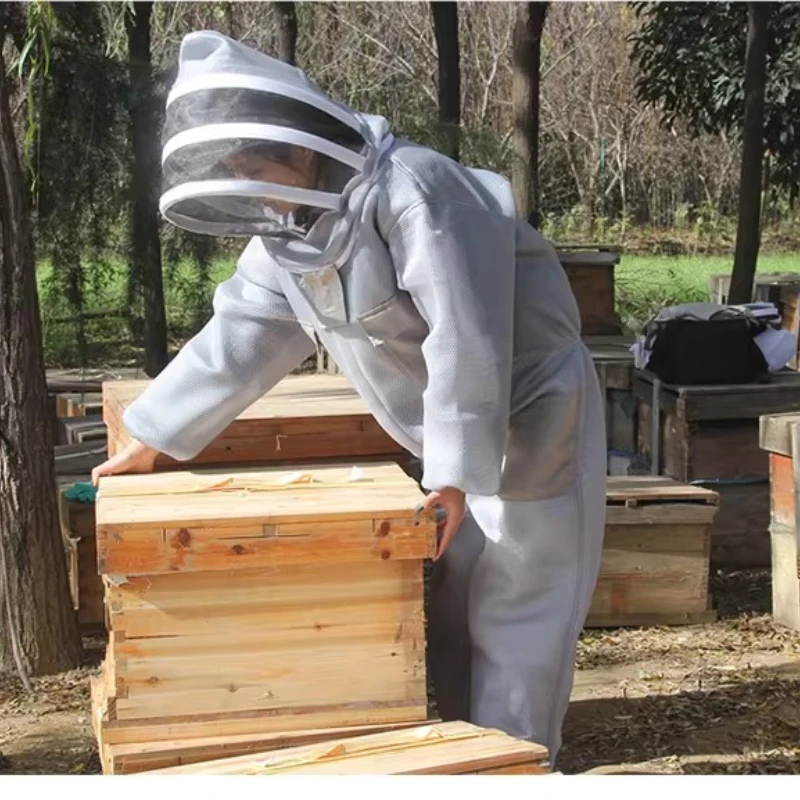 Full Body Beekeeping Clothing Professional Beekeepers Bee Protection Beekeeping Suit Safty Veil Hat Dress All Body Equipment