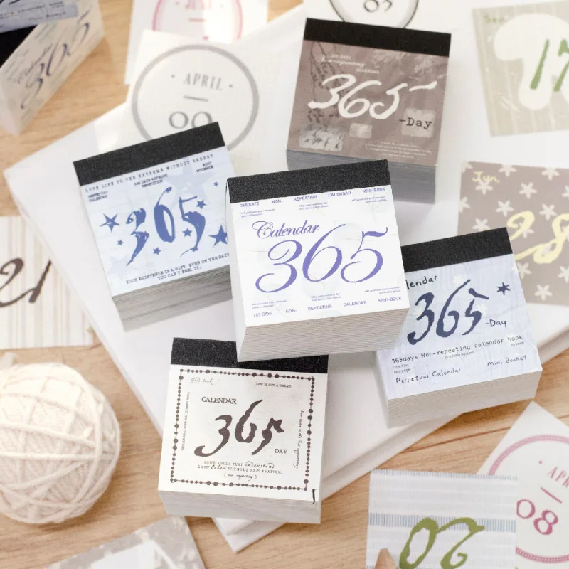 365Pcs Vintage Mini Calendar Paper, Non-Repeating Date Cards, Decorative Date Cards for Journal Scrapbook DIY Crafts