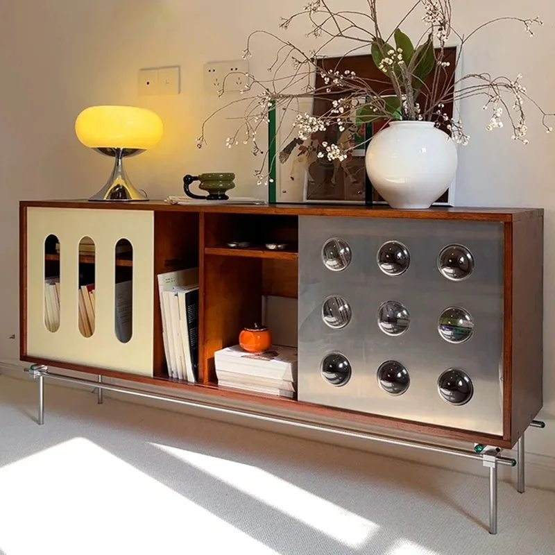 Ocean plate optical axis medieval retro TV cabinet small apartment living room storage storage module cabinet combination