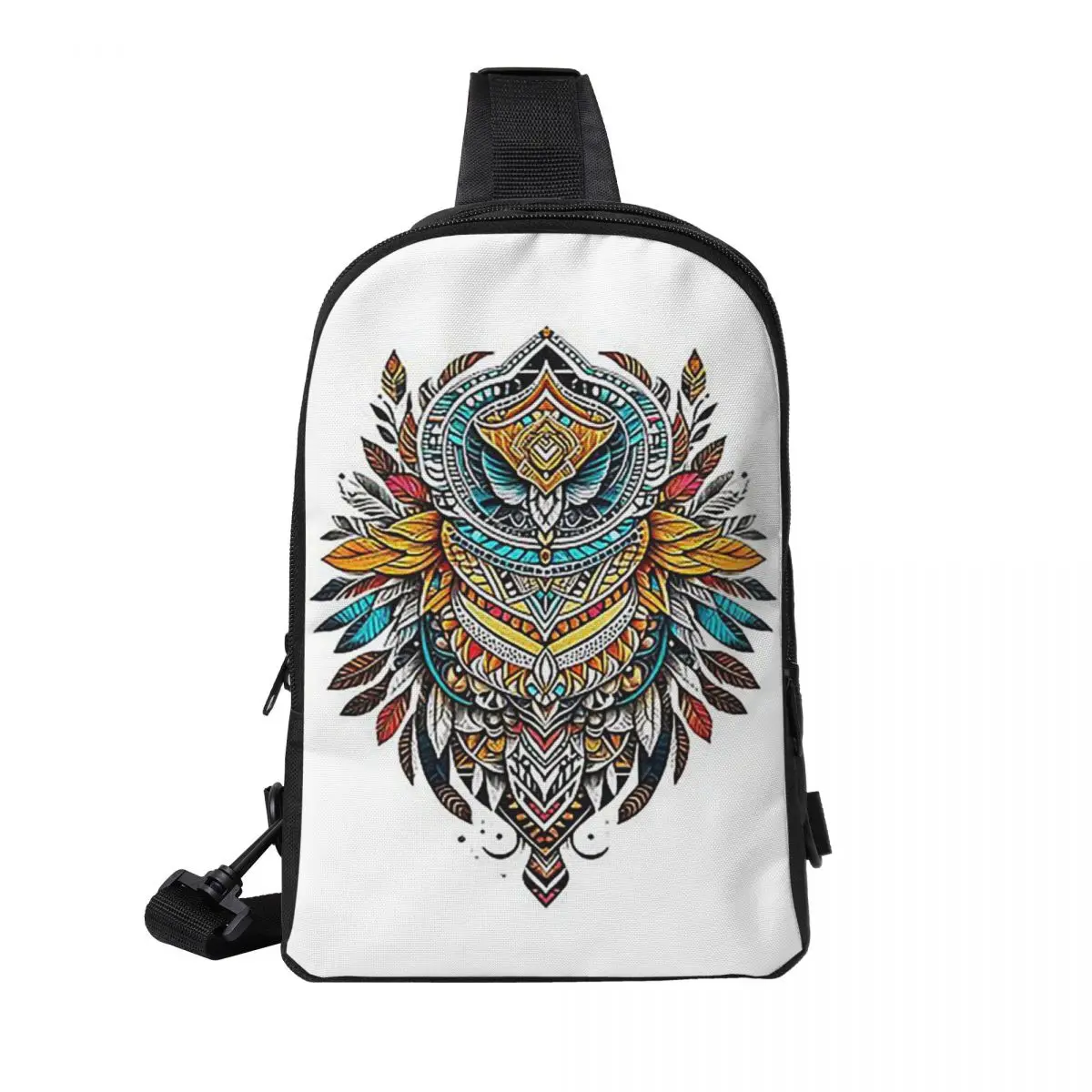 

Tribal Echoes Of Nordic Metal Sculptures Chest Bag Men Sling Crossbody Backpack Chest Bag Travel Hiking Daypack Shoulder Bag