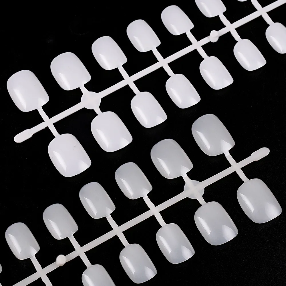 

White 120Pcs/Set Full Cover Nude Short Acrylic Manicure Tools Nail Art Fake Nails Tips False Nails