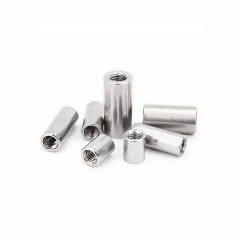 Extended Cylindrical Coupling Nut 304 Stainless Steel For Threaded Rod Connection M3 M4 M5 M6 M8 M10 M12 M16 M20
