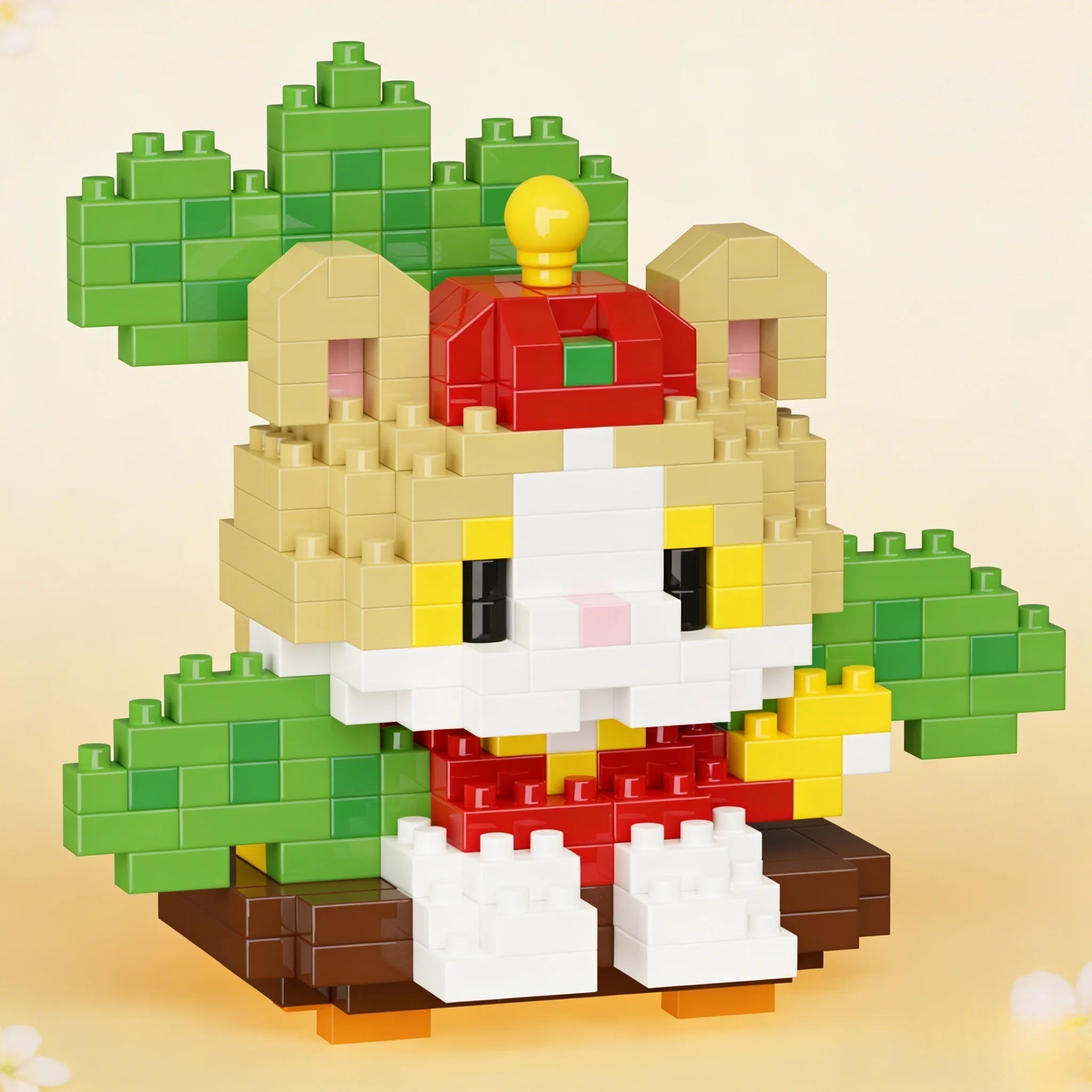 

420pcs Green Cat Block Building Bricks Toy, Animal, STEM, 3D Puzzle Kids Toy, DIY, for Christmas, Halloween, Birthday Gifts