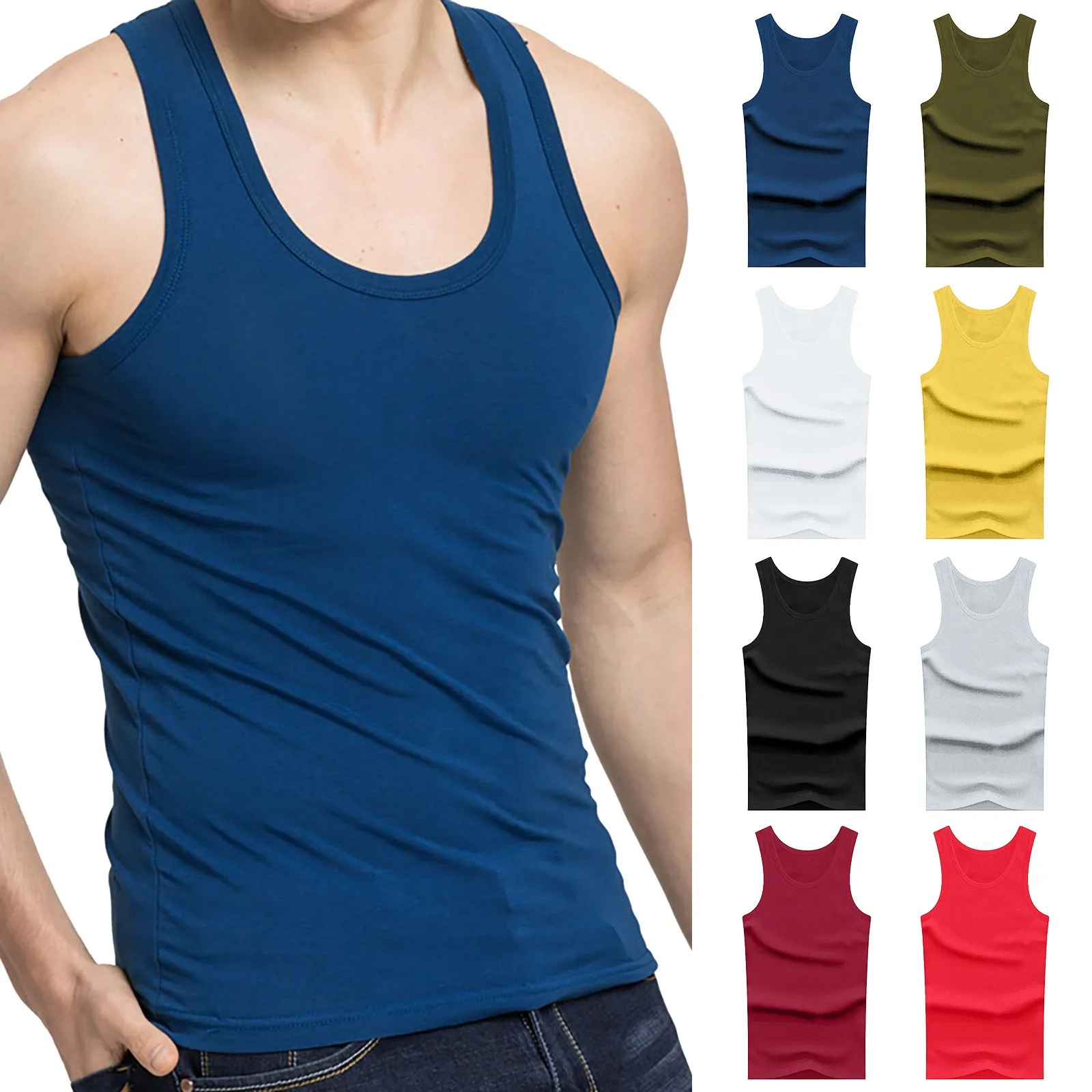 2023 Men's Sportswear Tank Top Gym Singlet Training Bodybuilding Streetwear Male Sleeveless Fitness Vest polera musculosa топик