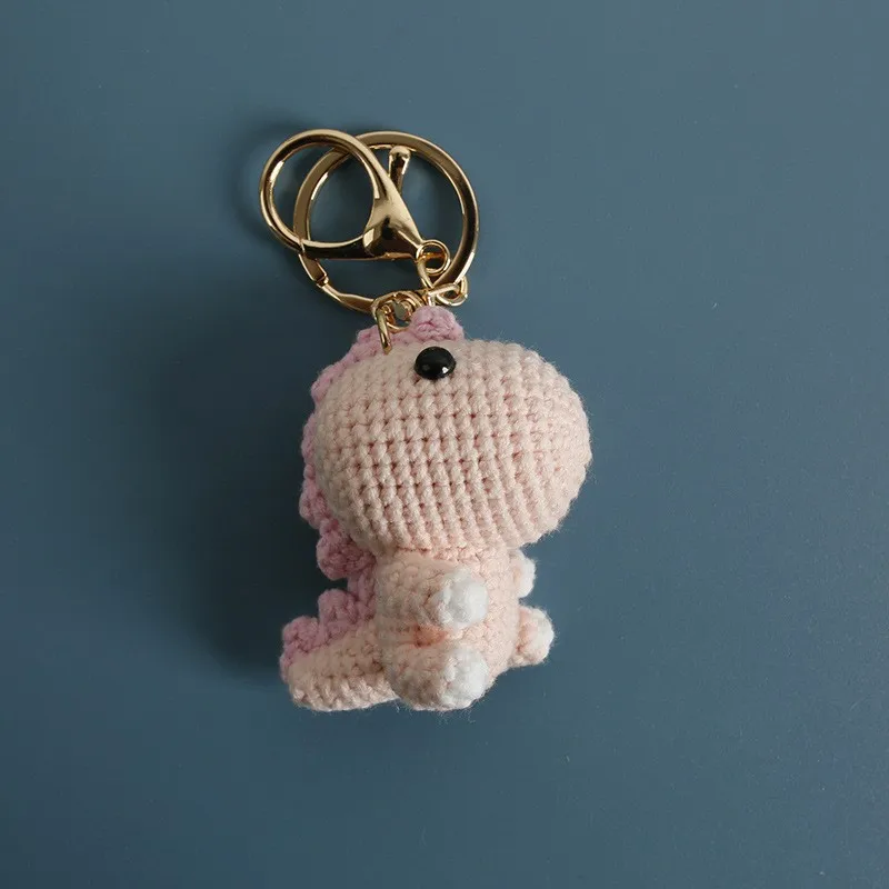 

Забавная кукла-динозавр, вязаные крючком брелки, ручная работа, вязаный милый брелок-динозавр, кулон, мультяшная кукла-животное, вязаные брелоки
