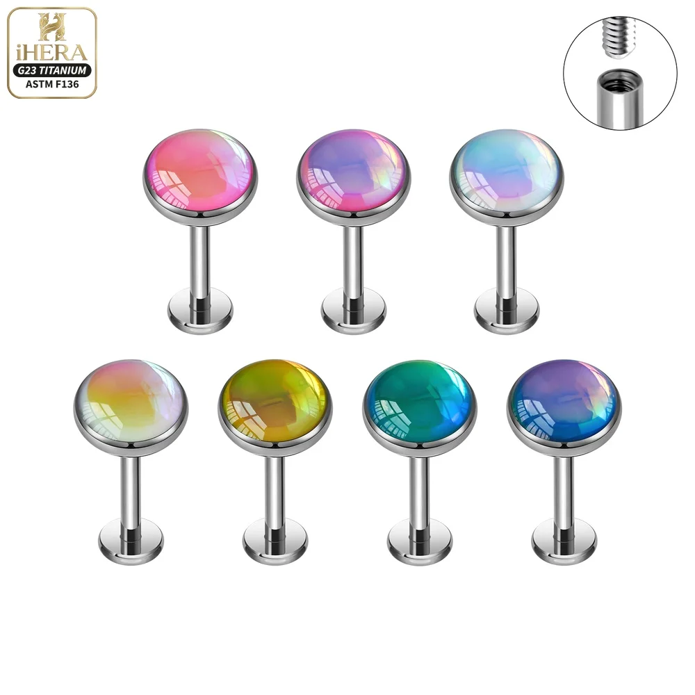 G23 Titanium Lot Tiny Minimalist Basic Round Flatback Earrings Stud Helix Tragus Conch Labret Lip Nostril Rook Piercing Jewelry