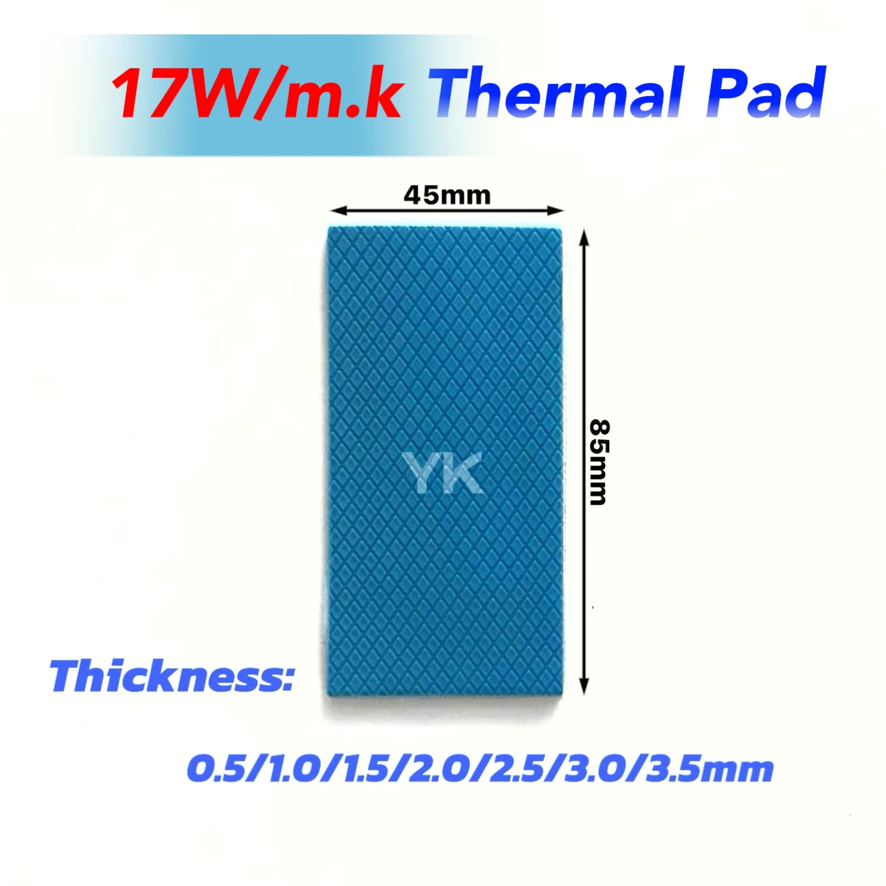 17W/mk High quality Thermal pad 85x45mm Thermal conductivity CPU Heatsink Cooling Conductive Silicone Pad Thermal Pads
