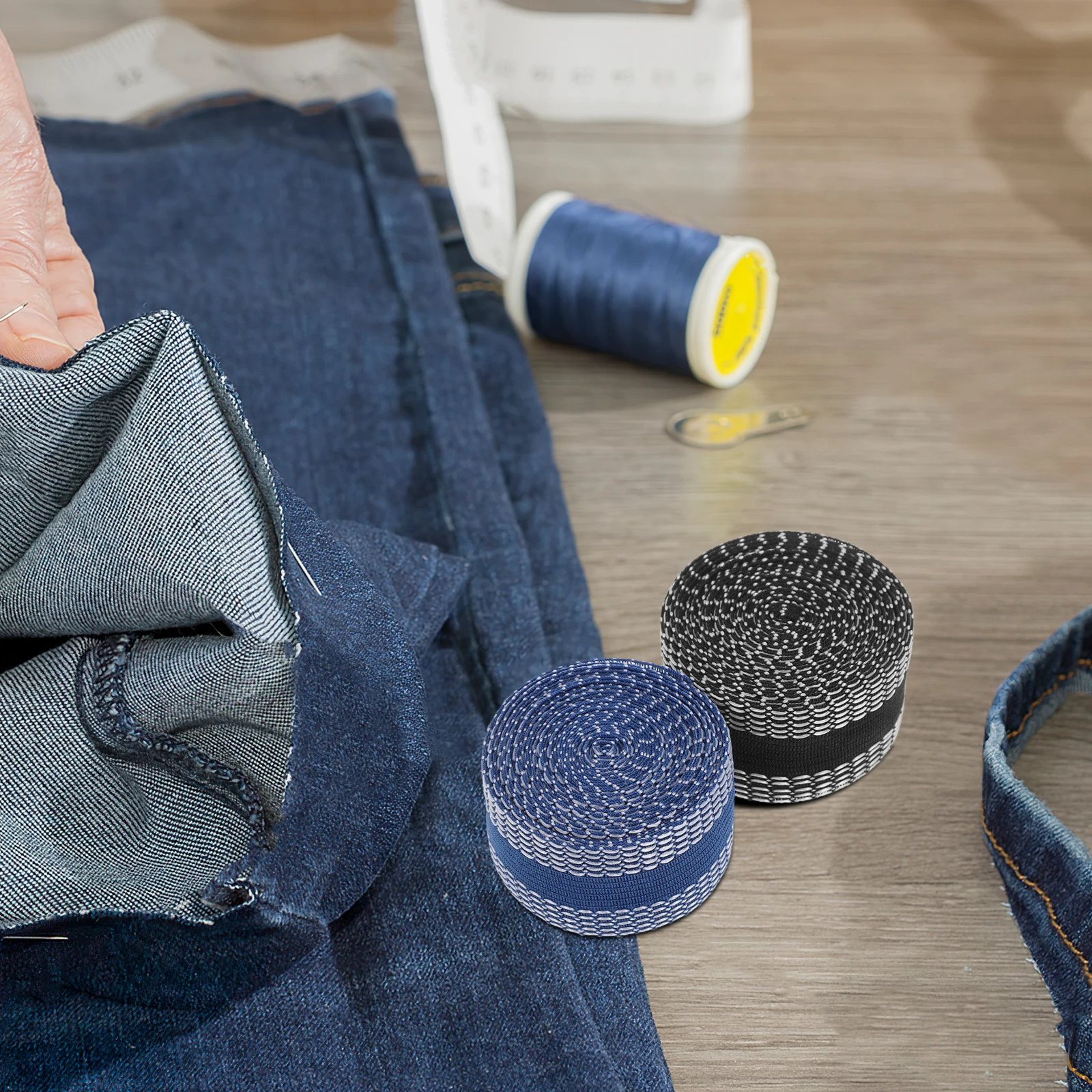 

2 Rolls Self-Adhesive Hem No Sew Fabric Adhesive For Pants Permanent Fix Easy Apply Soft Durable Pant Hemming Stick Tape Body