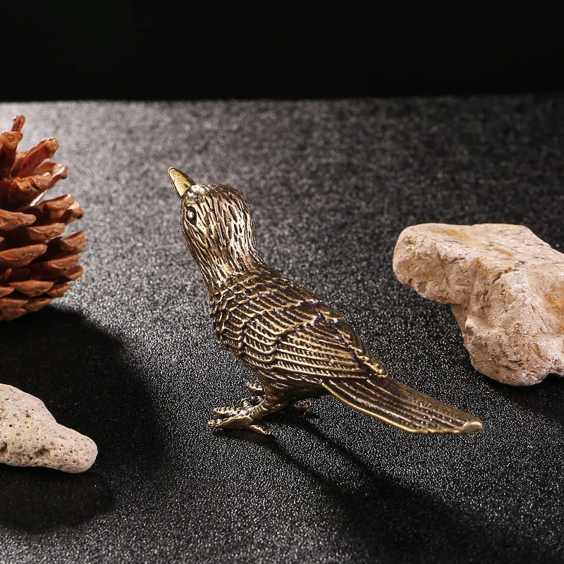 Little Fairy/ Retro Solid Brass Magpies Bird Desktop Ornaments Metal Animal Miniature Sculpture