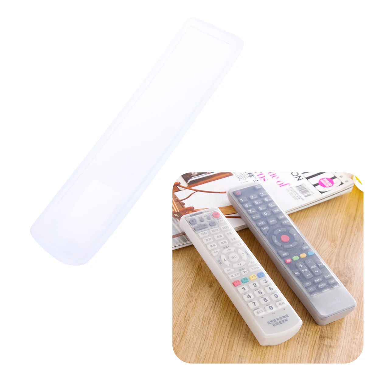 

Silicone Remote Cover 21X5X1.7Cm Transparent Waterproof Dustproof Stain Resistant Durable Remote Protector For Controller