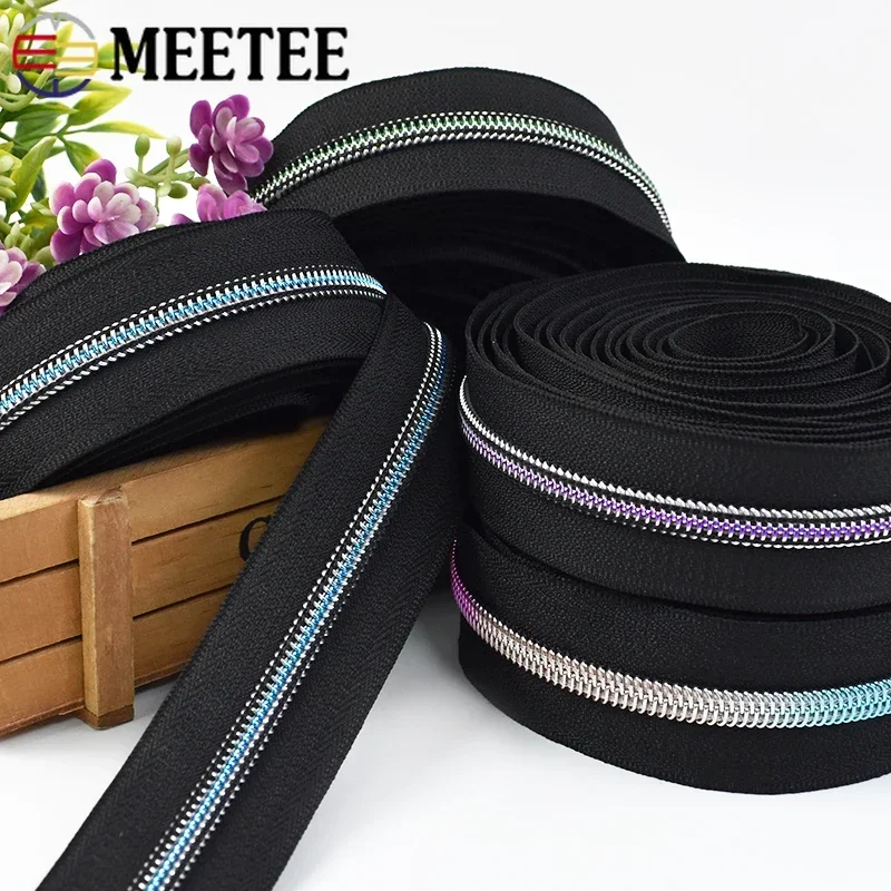 1/2/3Meters  5# Zipper Tapes for Sewing Nylon Plastic Zippers By The Meter Bag Pocket Luggage Roll Zips Repairs Kit Accessories