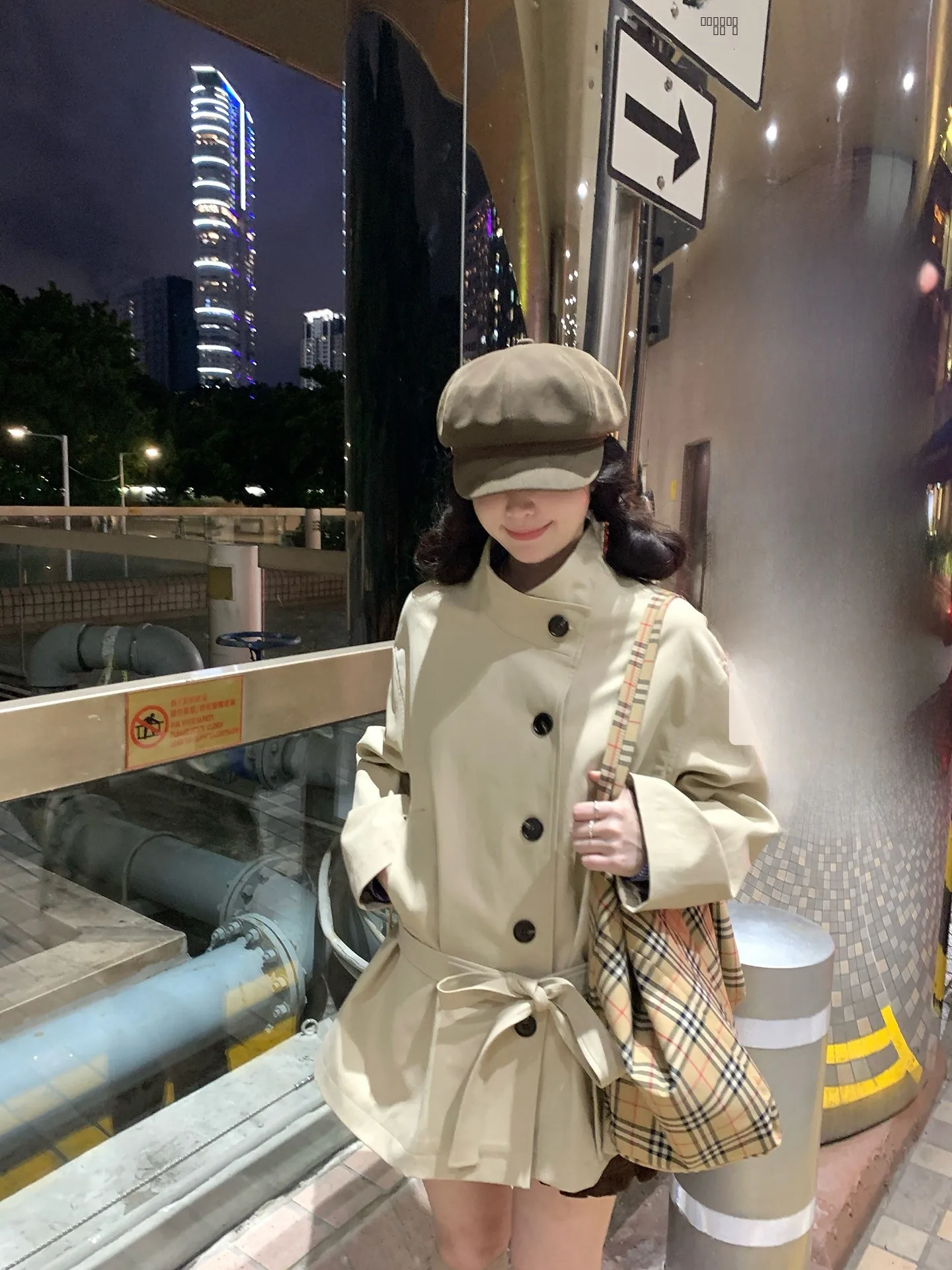 

PtonUmi Korean Sle Women's Windbreaker Belted Waist Stand Collar Spring Autumn Long Sve Loose Fit Single Button Closure