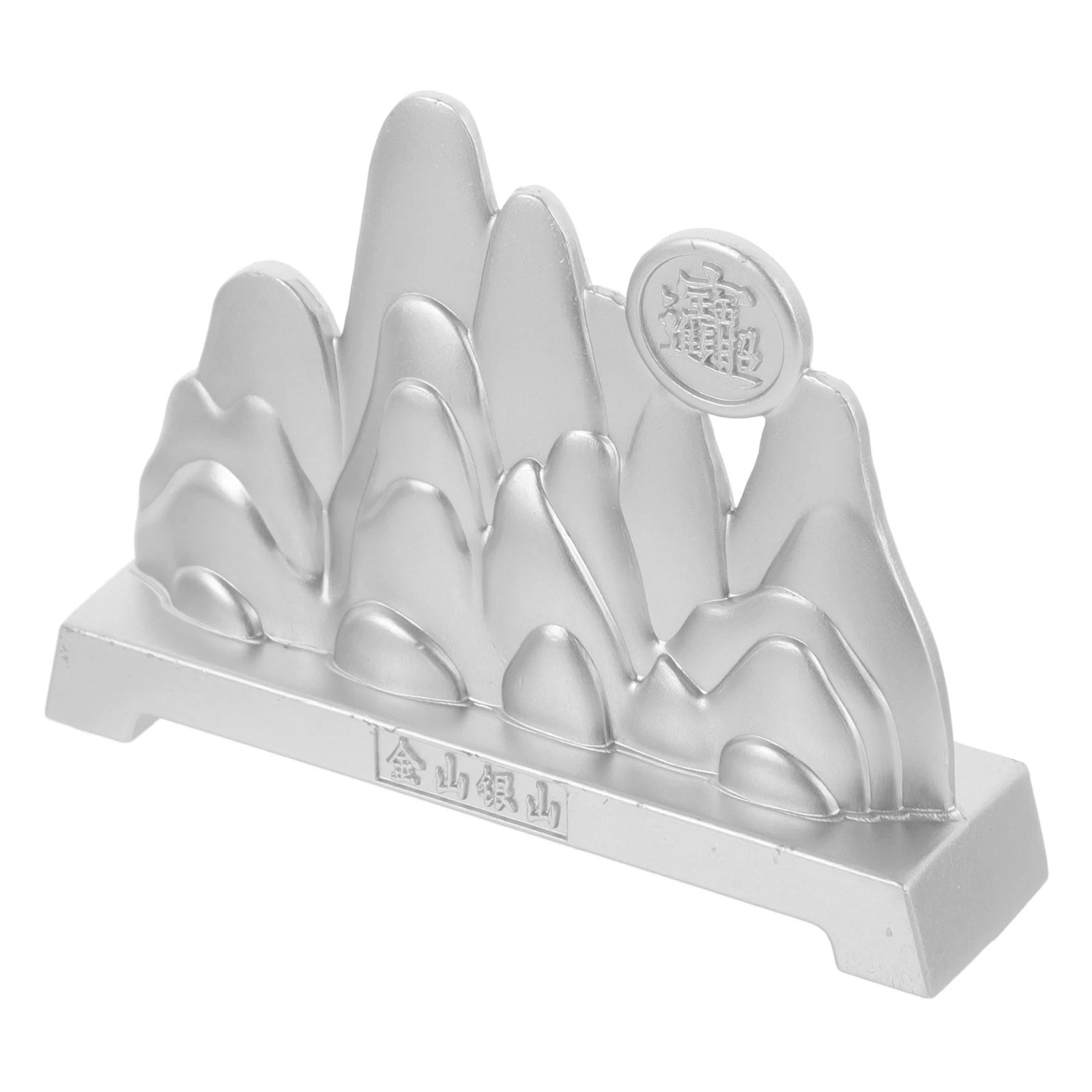 

Metal Mountain Statue Desk Decor Silver Alloy Model Office Study Wealth Mini Figurine Home Ornament Craft Display