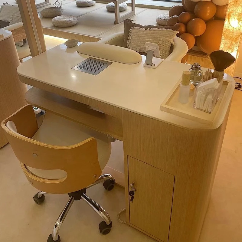 Minimalist Internet Celebrity Japanese Manicure Table Single With Vacuum Cleaner With Lamp Rock Slab Manicure