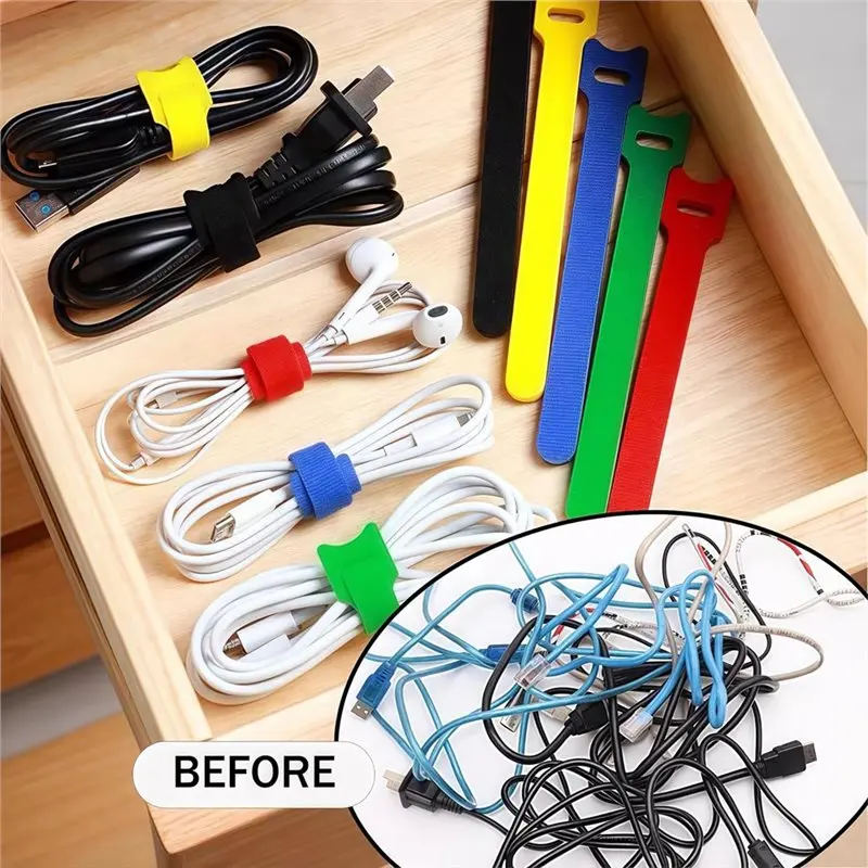 B52C 60Pack Reusable Cable Labels & Cord Organizer Kit-Color-Coded Write-On Wire Labels With Marker + 30 Ties For Home Office