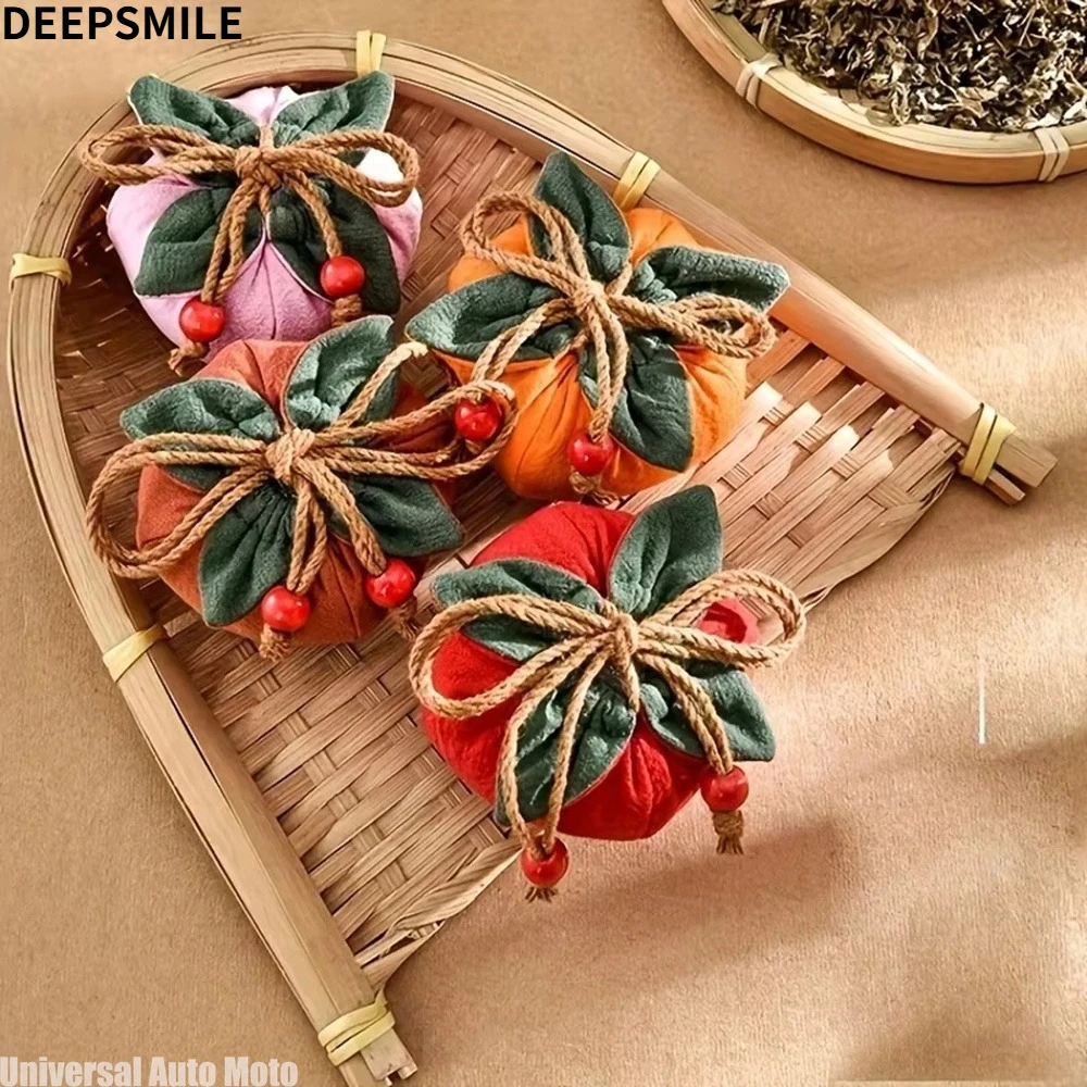 Car Incense Bag with Persimmon Pendant Can Be Hung on Rearview Mirror or Car Blessing Empty Bag Material Kit Car Interior Decor