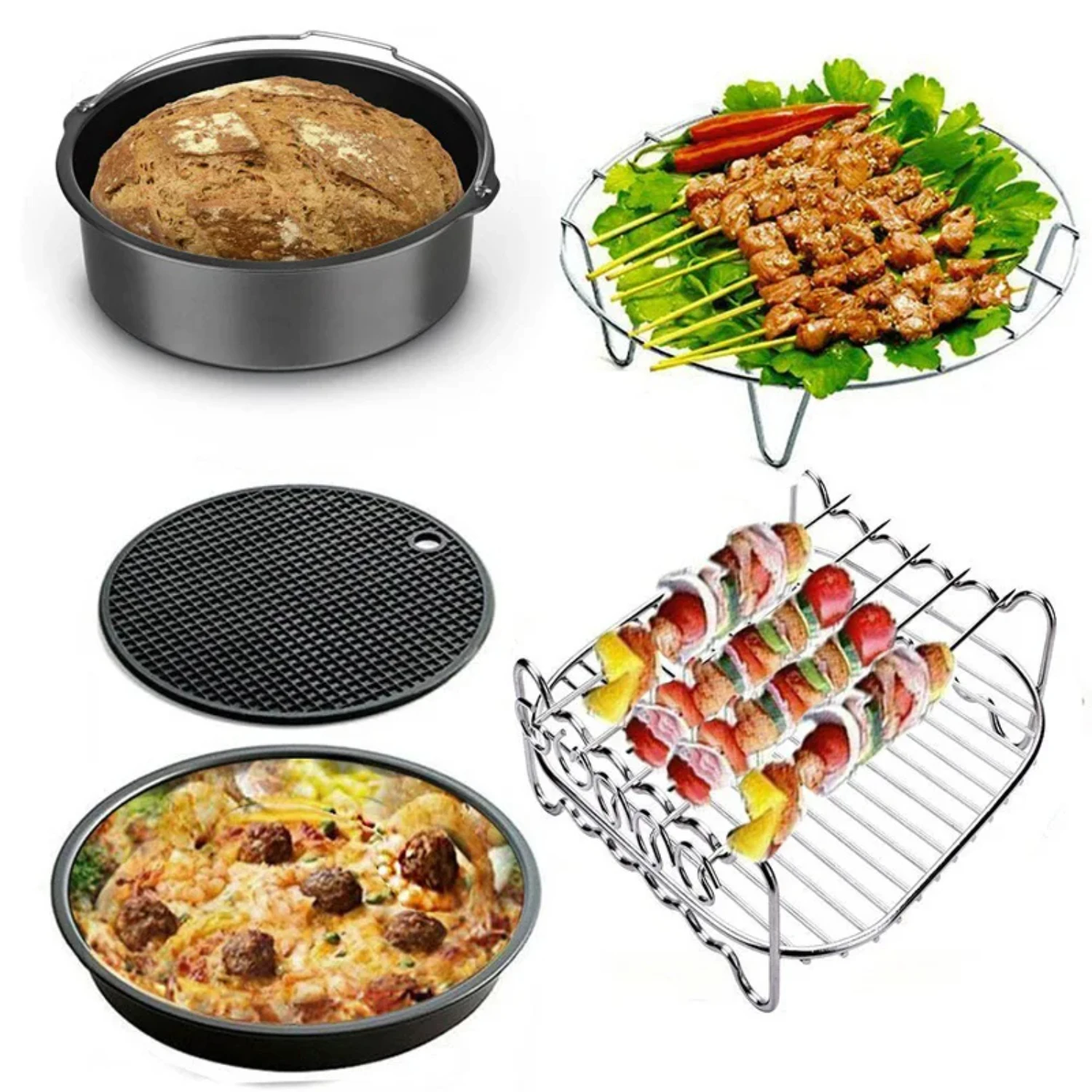 

Sell Air Fryer Accessories for Gowise Phillips Cozyna and Secura, Set of 5, Fit all Airfryer 3.7QT - 4.2QT - 5.3QT - 5.8QT