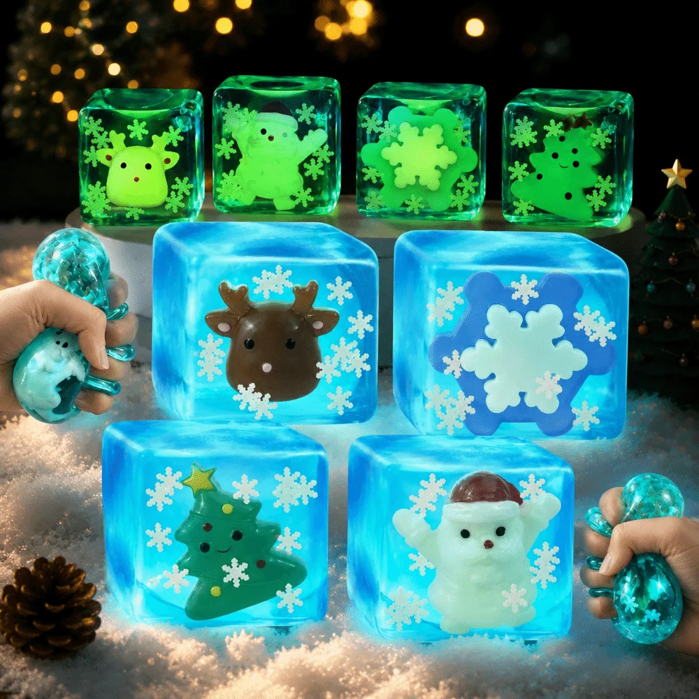 Maltose Material Stress Relief Toy Slow Rebound Design Translucent Cube Slow Rebound Squeeze Toy Luminous Q-Bouncy Texture