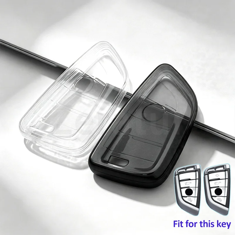 Transparent TPU Car Key Case Cover Shell Holder Fob For BMW X1 X3 X5 X6 X7 1 3 5 6 7 Series G20 G30 G11 F15 F16 G01 G02 F48