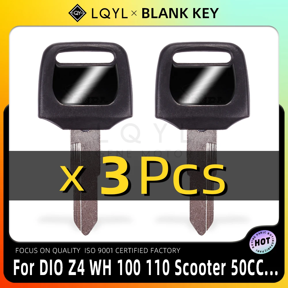 

3Pcs New Blank Key Motorcycle Replace Uncut Keys For HONDA DIO 56 57 Z4 125 SCR100 WH110 SCR WH 100 110 scooter 50CC Zoomer