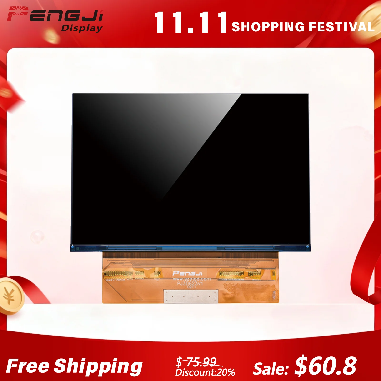 6.23 inch LCD Screen for Flashforge Proxima 6 4K Elegoo Saturn 3D Printer Accessories Display Replacement PJ3D623V1