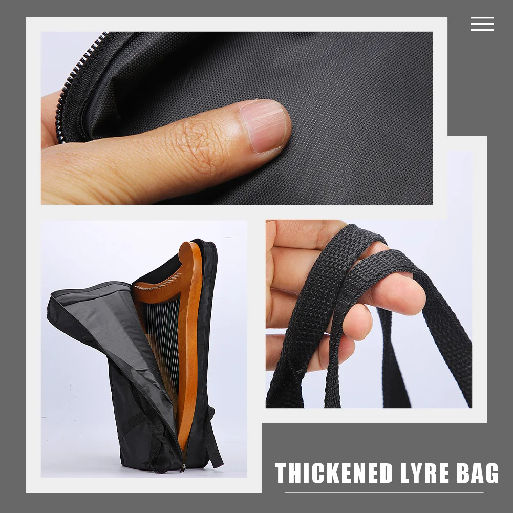 

Lyre Harp Storage Bag Small Instrument Case Lightweight Thickened Hardware Durable Shoulder Bag for Beginners