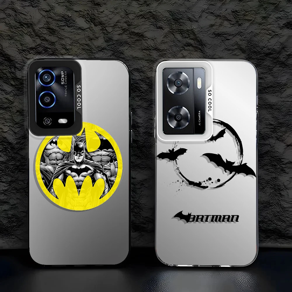 Superhero B-atmans Cool For OPPO Reno A98 A78 A76 A74 A58 8T 7Z 7 6 Pro 2020 4G 5G Fashion Colorful Silver Phone Case