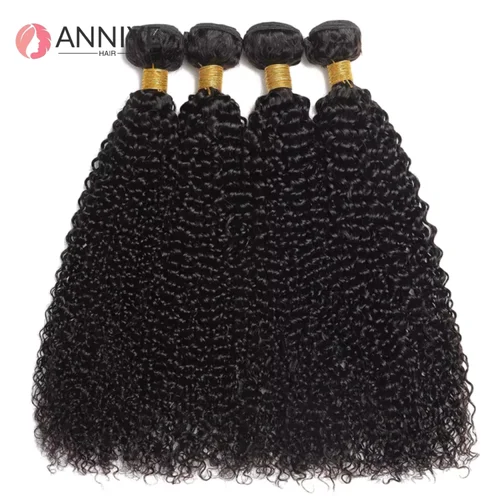 Imagen 2 del producto Paquete rizado al por mayor 1/3/4 Uds extensiones de cabello humano 100% mechones de cabello humano postizo virgen sin procesar para mujeres ANNIYE
