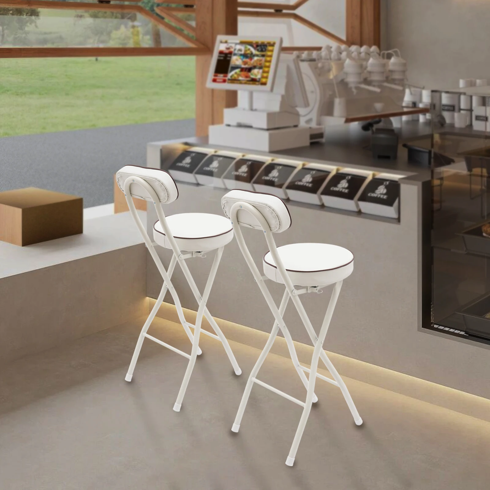 Easy-Clean Foldable High Chair For Multi-Scenes - Smooth Surface Wiped Clean With Damp Cloth, Rounded Corners Reduce Collisions