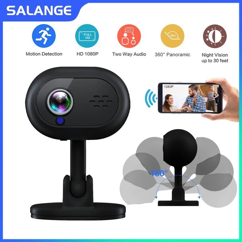 

Salange A4 HD 1080P Mini WIFI IP Camera Motion Detection 360 Rotation Night View Voice Intercom Indoor Smart Cam Baby Monitoring