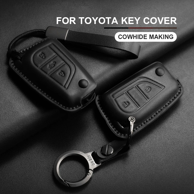 Car Flip Key Case Cover Shell Keychain Accessories For Toyota RAV4 Levin Camry Reiz Highlander Corolla Yaris Verso Avensis Aygo